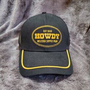 Howdy Western Supply Company Black/Yellow Trucker Adjustable HAT